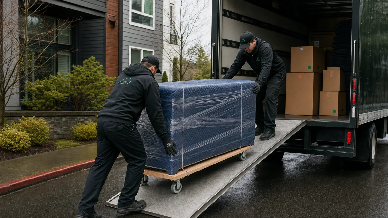 A Perfect Mover crew loading furniture into a moving truck during a local move